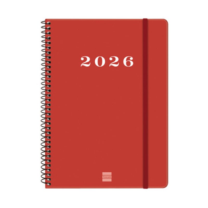 AGENDA 2026 BASIC MY E10 155X212MM SEMANA VISTA HORIZONTAL ROJO FINOCAM 743503026