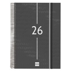 AGENDA 2026 BASIC YEAR E40 210X297MM DIA PAGINA NEGRO FINOCAM 741116026