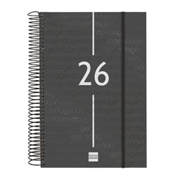 AGENDA 2026 BASIC YEAR E11 165X242MM DIA PAGINA NEGRO FINOCAM 742076026