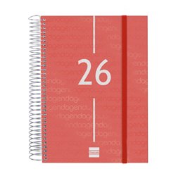 AGENDA 2026 BASIC YEAR E10 155X212MM DIA PAGINA ROJO FINOCAM 741103026