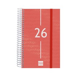 AGENDA 2026 BASIC YEAR E5 117X181MM DIA PAGINA ROJO FINOCAM 741093026