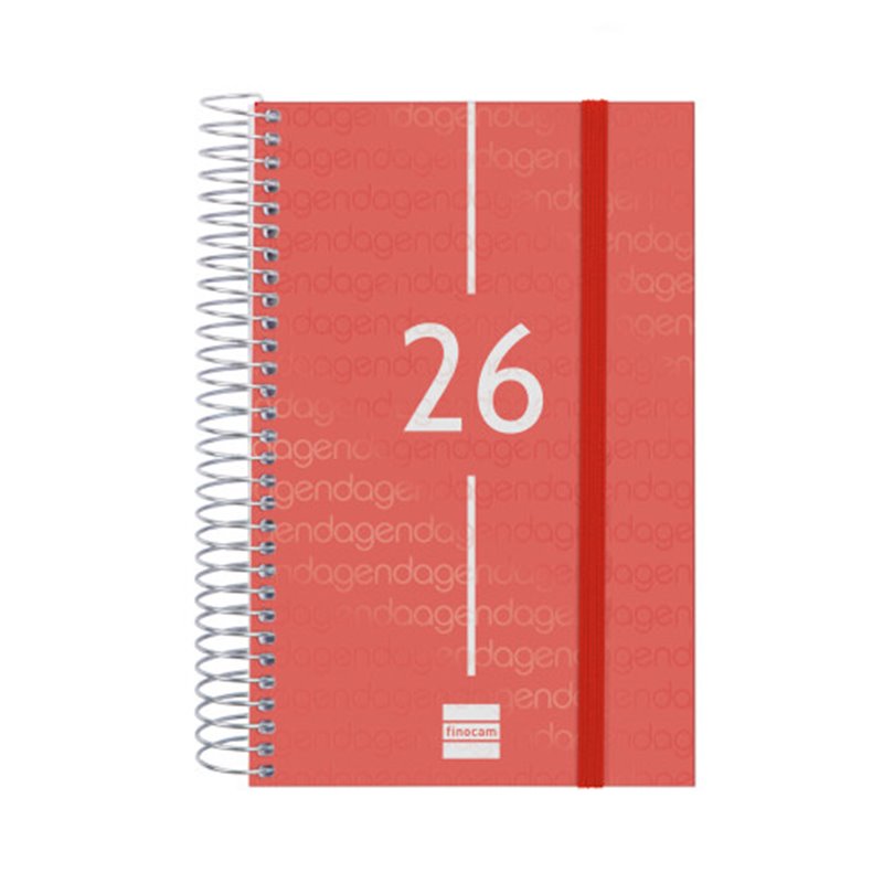 AGENDA 2026 BASIC YEAR E5 117X181MM DIA PAGINA ROJO FINOCAM 741093026