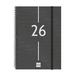 AGENDA 2026 BASIC YEAR E10 155X212MM SEMANA VISTA HORIZONTAL NEGRO FINOCAM 741456026