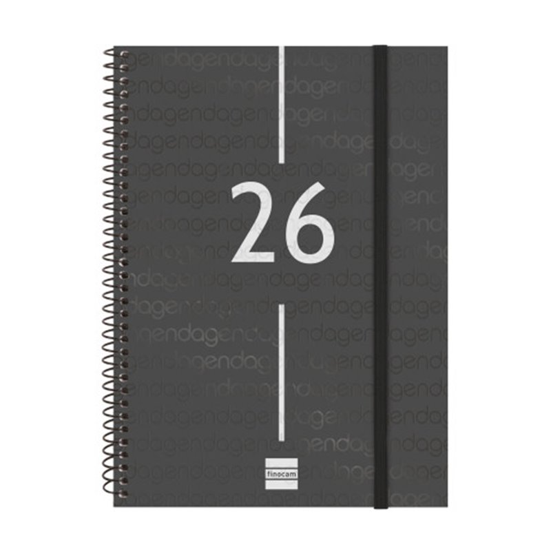 AGENDA 2026 BASIC YEAR E10 155X212MM SEMANA VISTA HORIZONTAL NEGRO FINOCAM 741456026