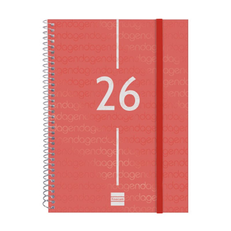 AGENDA 2026 BASIC YEAR E10 155X212MM SEMANA VISTA HORIZONTAL ROJO FINOCAM 741453026