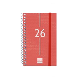 AGENDA 2026 BASIC YEAR E3 79X127MM SEMANA VISTA HORIZONTAL ROJO FINOCAM 741423026