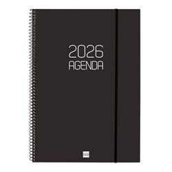 AGENDA 2026 BASIC OPAQUE E40 210X297MM SEMANA VISTA HORIZONTAL NEGRO FINOCAM 742786026