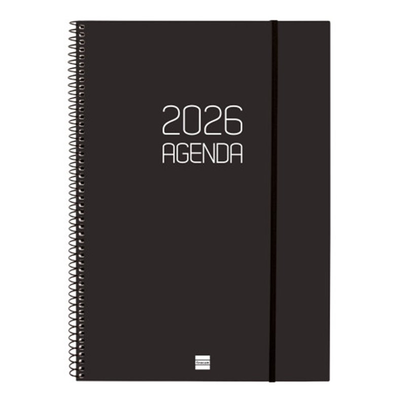 AGENDA 2026 BASIC OPAQUE E40 210X297MM SEMANA VISTA HORIZONTAL NEGRO FINOCAM 742786026