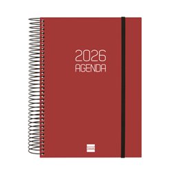 AGENDA 2026 BASIC OPAQUE E10 155X212MM DIA PAGINA BURDEOS FINOCAM 742917426