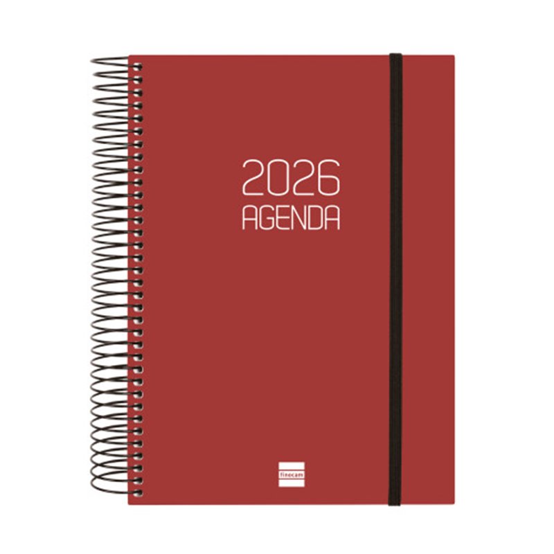 AGENDA 2026 BASIC OPAQUE E10 155X212MM DIA PAGINA BURDEOS FINOCAM 742917426
