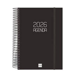AGENDA 2026 BASIC OPAQUE E10 155X212MM DIA PAGINA NEGRO FINOCAM 742916026