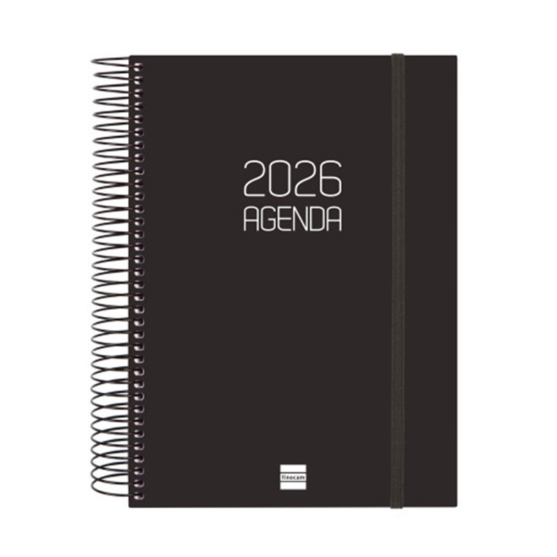 AGENDA 2026 BASIC OPAQUE E10 155X212MM DIA PAGINA NEGRO FINOCAM 742916026