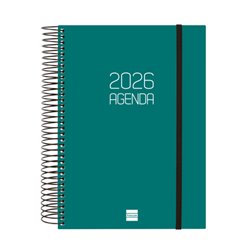 AGENDA 2026 BASIC OPAQUE E10 155X212MM DIA PAGINA VERDE FINOCAM 742912026