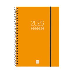 AGENDA 2026 BASIC OPAQUE E10 155X212MM SEMANA VISTA HORIZONTAL NARANJA FINOCAM 742762926