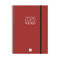 AGENDA 2026 BASIC OPAQUE E10 155X212MM SEMANA VISTA HORIZONTAL BURDEOS FINOCAM 742767426