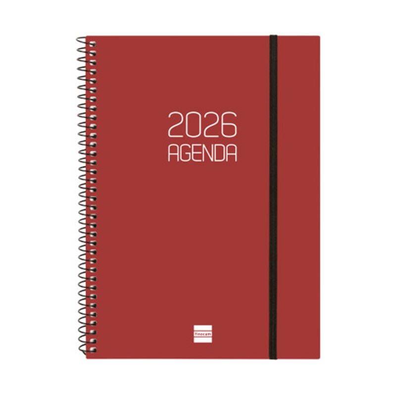 AGENDA 2026 BASIC OPAQUE E10 155X212MM SEMANA VISTA HORIZONTAL BURDEOS FINOCAM 742767426