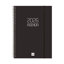 AGENDA 2026 BASIC OPAQUE E10 155X212MM SEMANA VISTA HORIZONTAL NEGRO FINOCAM 742766026