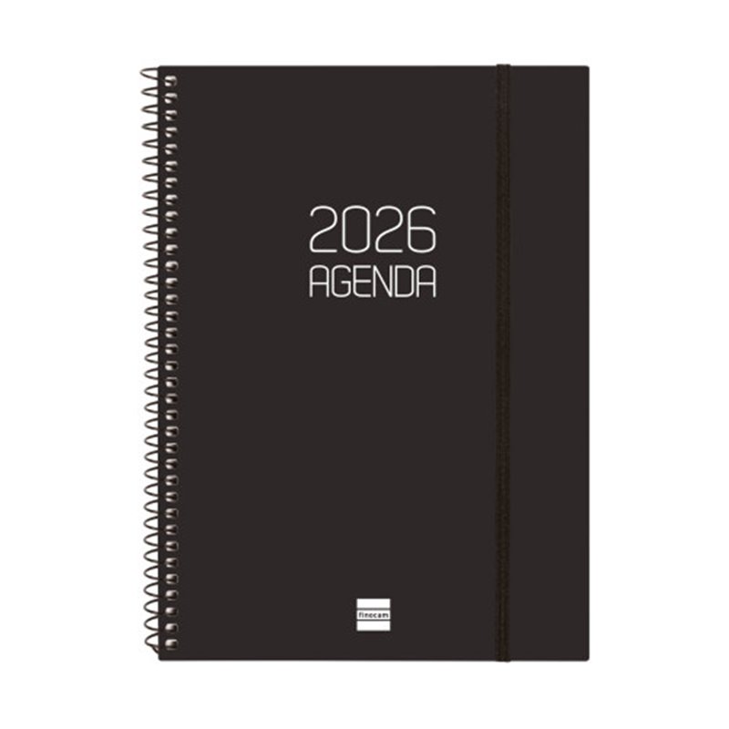 AGENDA 2026 BASIC OPAQUE E10 155X212MM SEMANA VISTA HORIZONTAL NEGRO FINOCAM 742766026