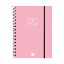 AGENDA 2026 BASIC OPAQUE E10 155X212MM SEMANA VISTA HORIZONTAL ROSA FINOCAM 742764526