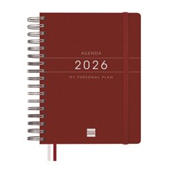 AGENDA 2026 TEMPUS 1/4 155X217MM DIA PAGINA BURDEOS FINOCAM 626307426