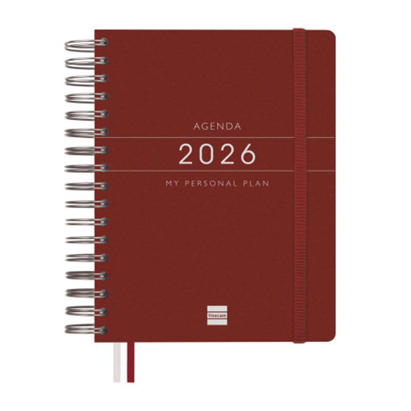 AGENDA 2026 TEMPUS 1/4 155X217MM DIA PAGINA BURDEOS FINOCAM 626307426