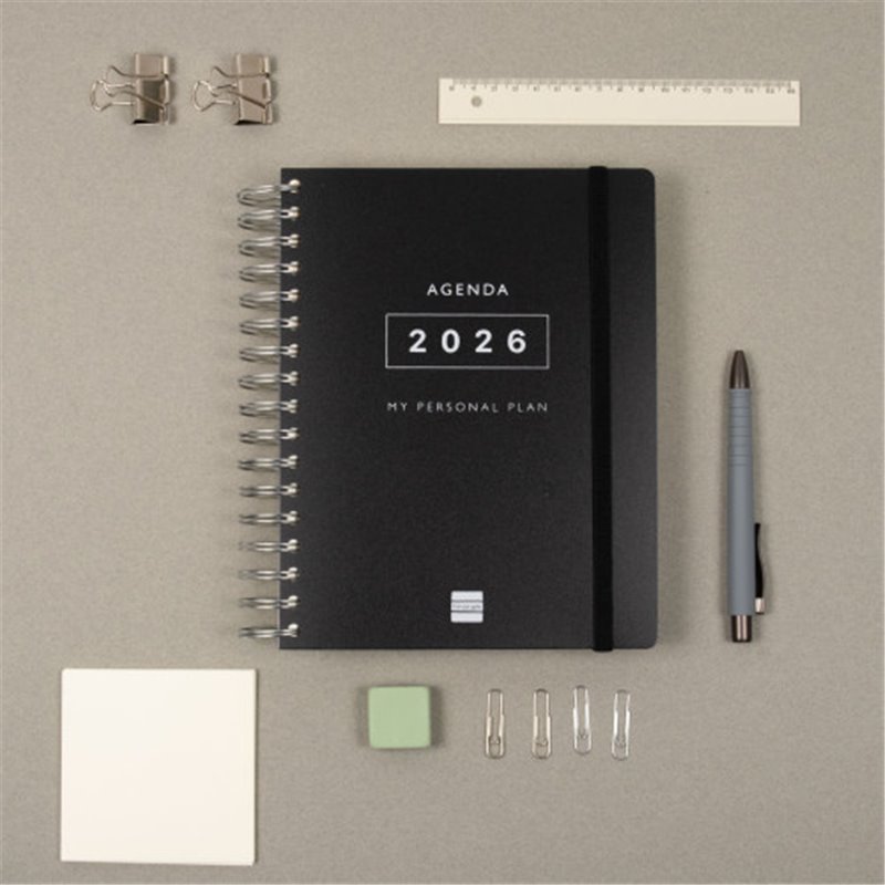 AGENDA 2026 TEMPUS 1/4 155X217MM DIA PAGINA NEGRO FINOCAM 626306026