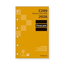 RECAMBIO ANUAL 2026 C299 CLASSIC602 73X114MM SEMANA VISTA HORIZONTAL FINOCAM 201240026