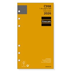 RECAMBIO ANUAL 2026 C998 CLASSIC609 94X171MM DIA PAGINA FINOCAM 201330026