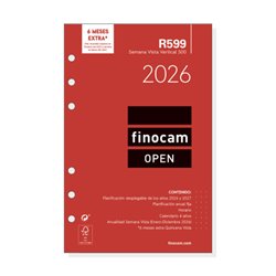 RECAMBIO ANUAL 2026 R599 OPEN500 117X181MM SEMANA VISTA VERTICAL FINOCAM 711500026