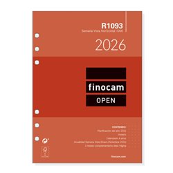 RECAMBIO ANUAL 2026 R1093 OPEN1000 155X215MM SEMANA VISTA HORIZONTAL FINOCAM 711590026