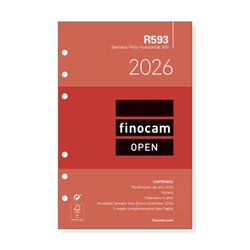 RECAMBIO ANUAL 2026 R593 OPEN500 117X181MM SEMANA VISTA HORIZONTAL FINOCAM 711580026