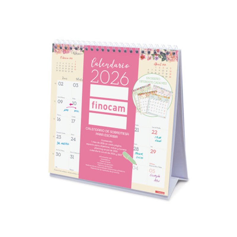 CALENDARIO 2026 SOBREMESA TRENDY DESIGN ESCRIBIR 190X190MM FINOCAM 787060126