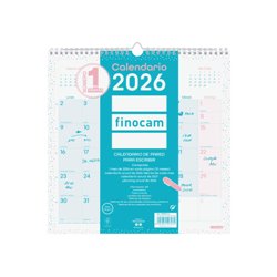 CALENDARIO 2026 PARED TRENDY CHIC ESCRIBIR 300X300MM TURQUESA FINOCAM 787005826