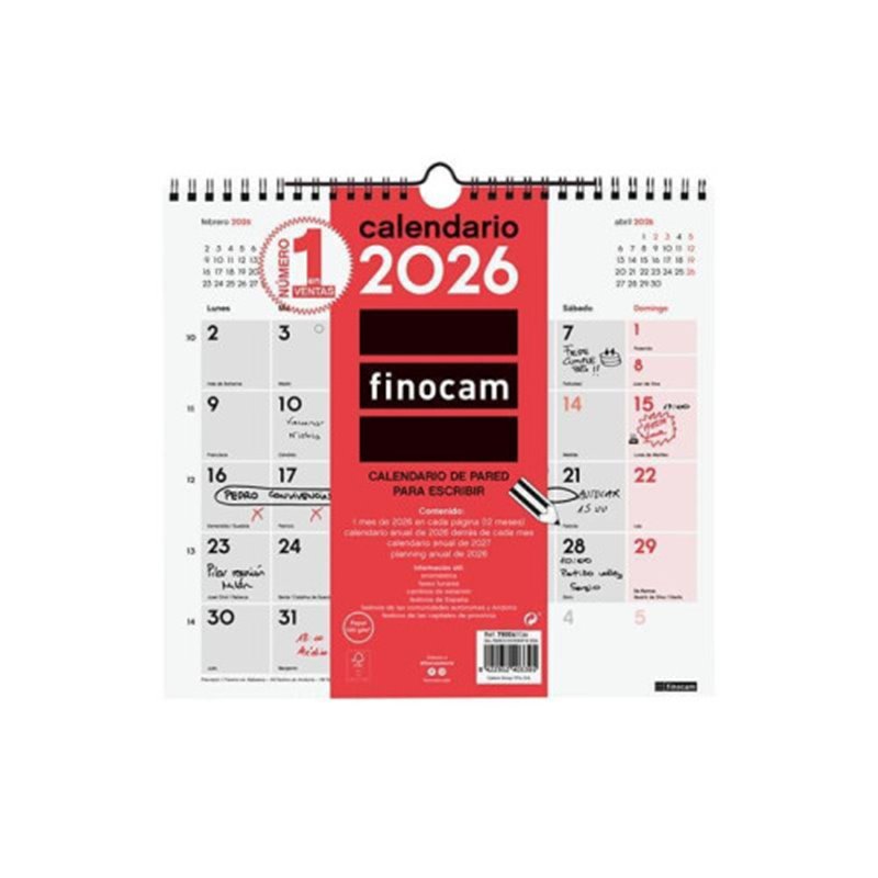 CALENDARIO 2026 NEUTRO PARED ESCRIBIR M 265X245MM FINOCAM 780060026