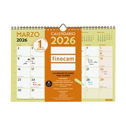 CALENDARIO 2026 NEUTRO PARED ESCRIBIR GRAFIK A4 210X297MM FINOCAM 787220126