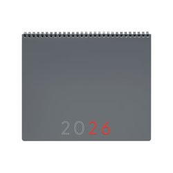PLANIFICADOR 2026 MES VERTICAL+NOTAS 250X200MM GRIS INTERNACIONAL FINOCAM 625505026