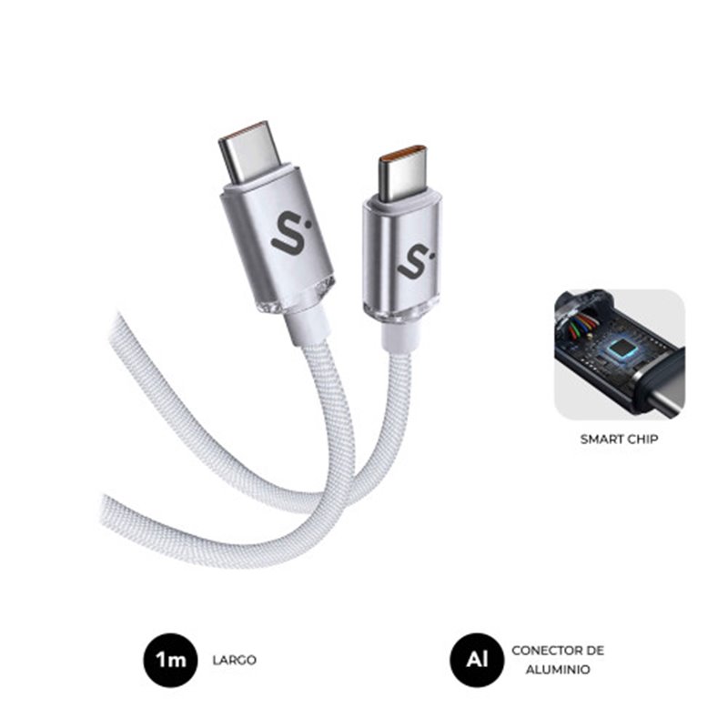 SUBBLIM CABLE OPTIMUS 60W C-C 1m WHITE