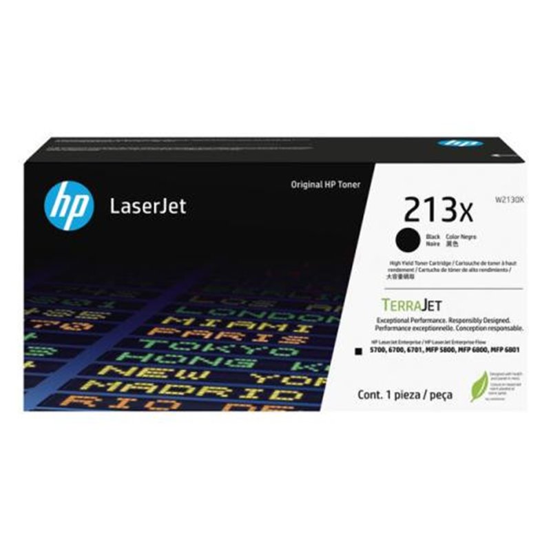 HP Cartucho de tóner Original LaserJet 213X de alto rendimiento negro