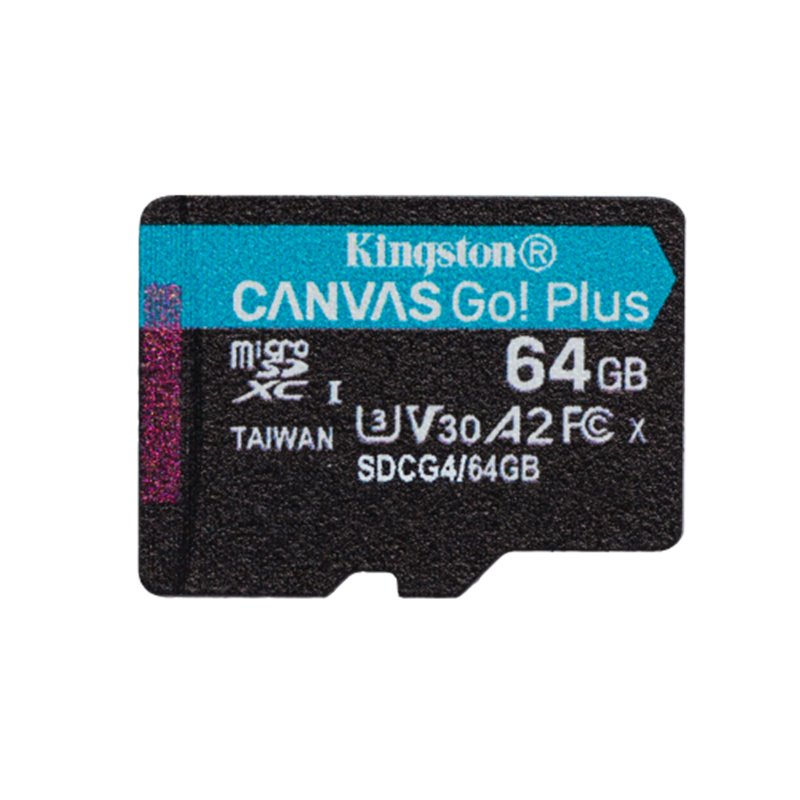 Kingston Technology 64GB microSDXC Canvas Go Plus Gen4 200R A2 U3 Paquete individual sin ADP