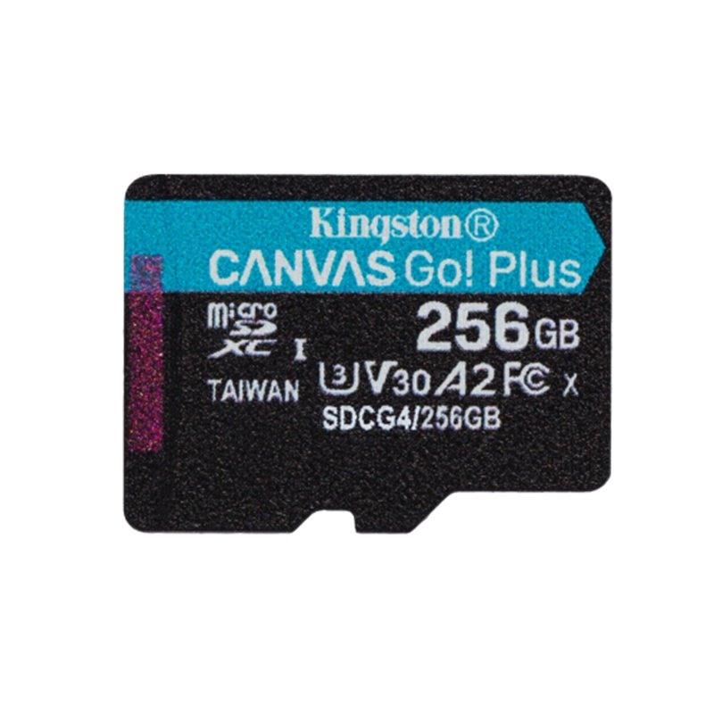 Kingston Technology 256 GB microSDXC Canvas Go Plus Gen4 200R A2 U3 Paquete individual sin ADP
