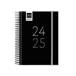 AGENDA ESCOLAR 2025-2026 TAMAÑO A5 TAPA CARTON FORRADO SEMANA VISTA MODELO SYSTEM BASIC NEGRO DOHE 52059