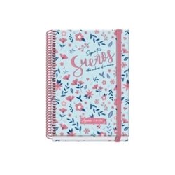 AGENDA ESCOLAR 2025-2026 TAMAÑO A5 TAPA CARTON FORRADO DÍA PÁGINA PRIME BLOSSOM DOHE 52045