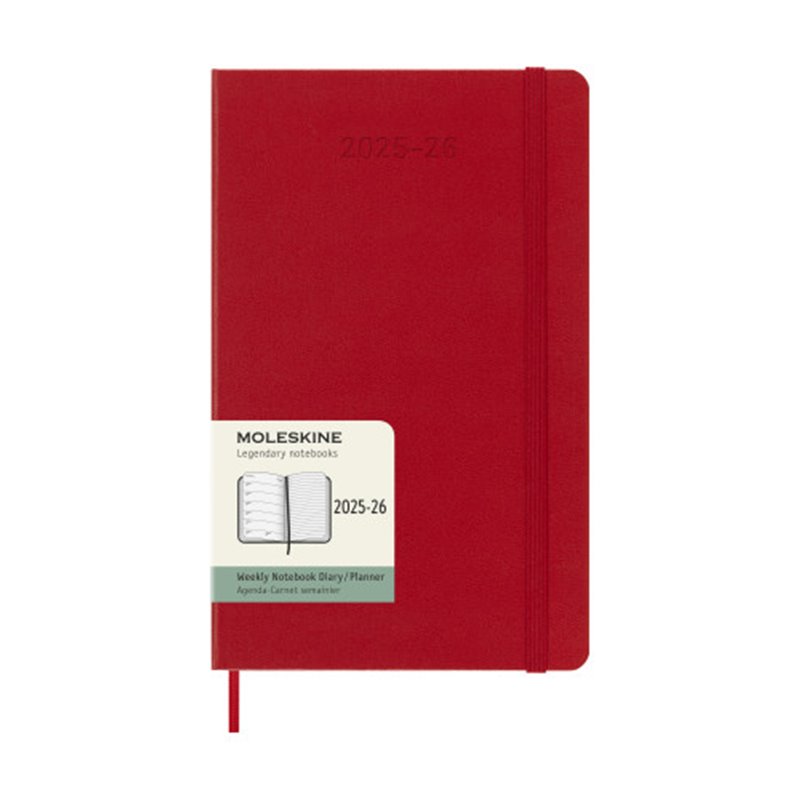 AGENDA 18M 2025-2026 SEMANAL L (13 X 21 CM) ROJO TAPA DURA MOLESKINE DHF218WN3Y26