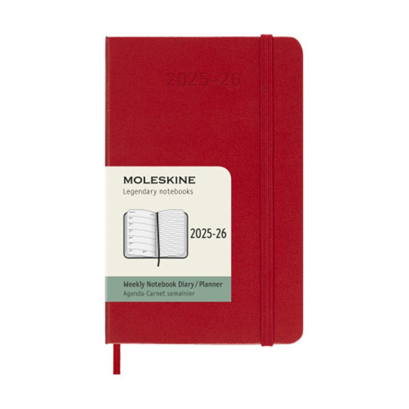 AGENDA 18M 2025-2026 SEMANAL P (9 X 14 CM) ROJO TAPA DURA MOLESKINE DHF218WN2Y26