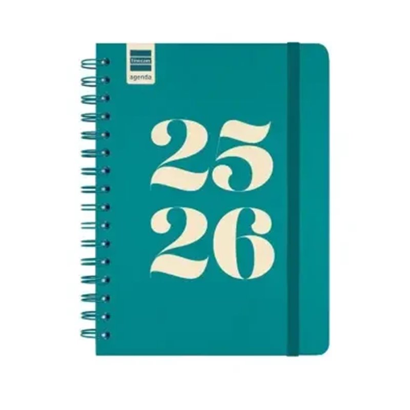 AGENDA ESCOLAR 2025-2026 CURSO COSMO 4º 155X212  SEMANA VISTA HORIZONTAL AQUA+ FINOCAM 537050426