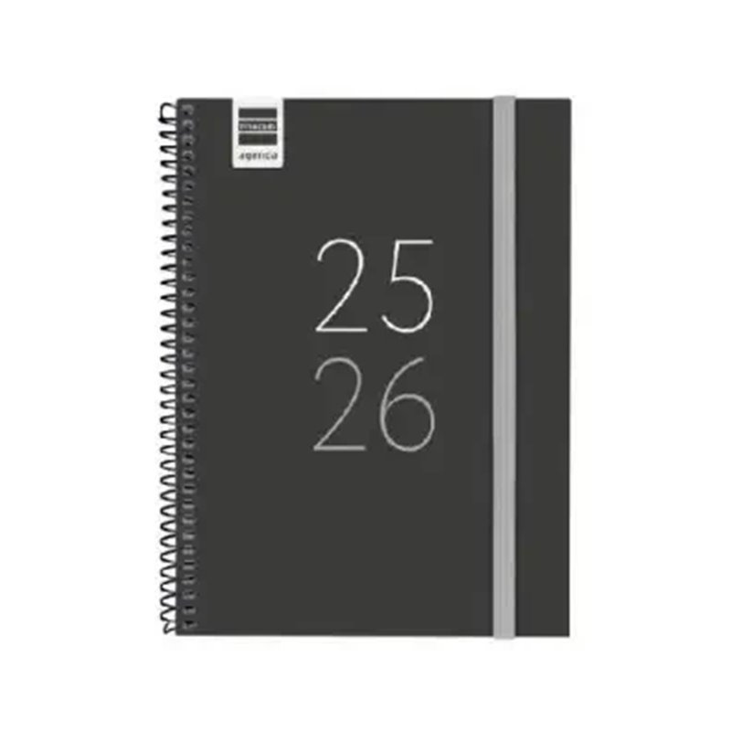 AGENDA ESCOLAR 2025-2026 SECUNDARIA 4º 155X212 SEMANA VISTA HORIZONTAL NEGRO+ FINOCAM 634204026