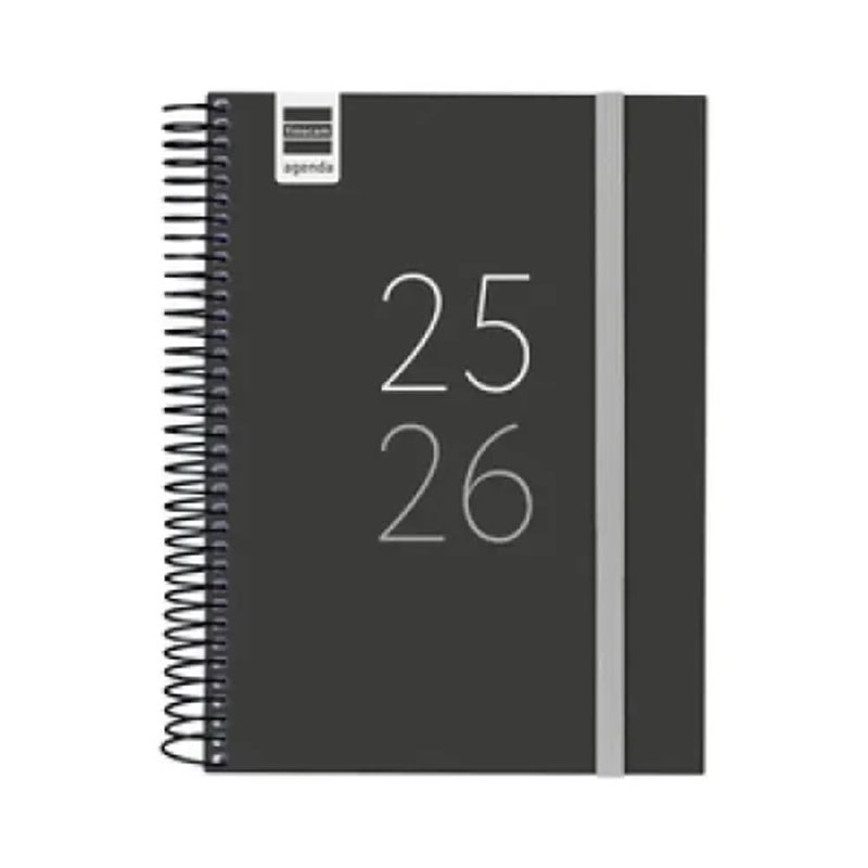 AGENDA ESCOLAR 2025-2026 SECUNDARIA 8º 120X164 1DIA PAGINA NEGRO+ FINOCAM 634264026