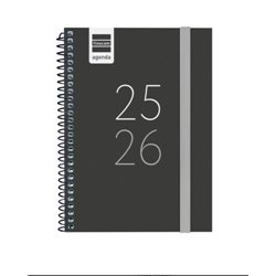 AGENDA ESCOLAR 2025-2026 SECUNDARIA 8º 120X164 SEMANA VISTA HORIZONTAL NEGRO+ FINOCAM 634224026