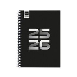 AGENDA ESCOLAR 2025-2026 COOL 4º 155X212 SEMANA VISTA HORIZONTAL NEGRO+ FINOCAM 645040326