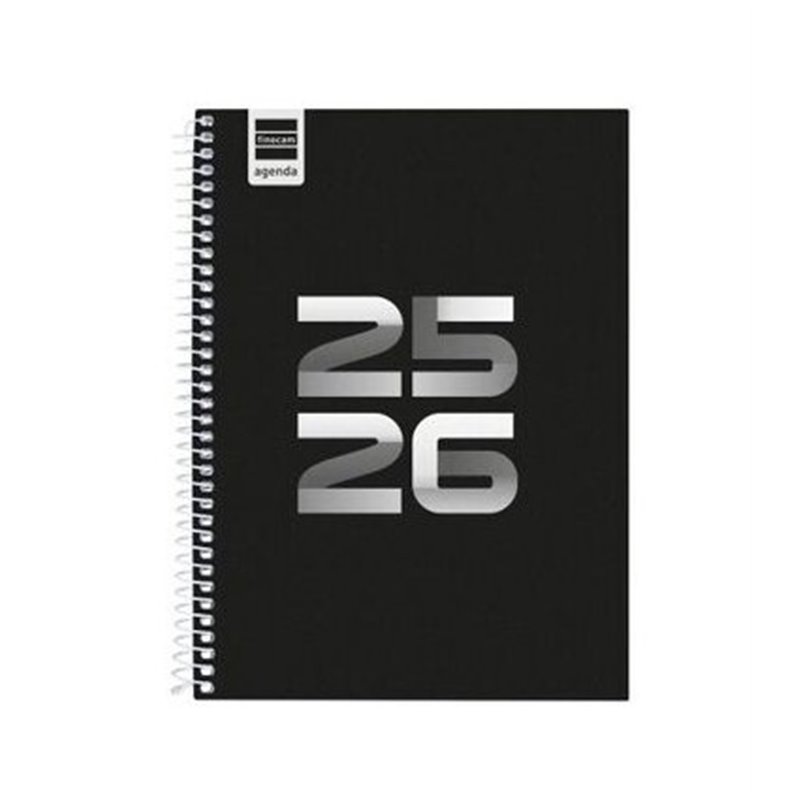 AGENDA ESCOLAR 2025-2026 COOL 4º 155X212 SEMANA VISTA HORIZONTAL NEGRO+ FINOCAM 645040326